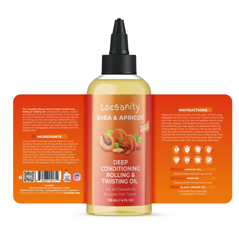 Locsanity Shea & Apricot Loose, Natural, Conditioning and Moisturizing Hair Butter - Strength & Growth Formula LOC (Leave in, Oil, Cream) - Image 3